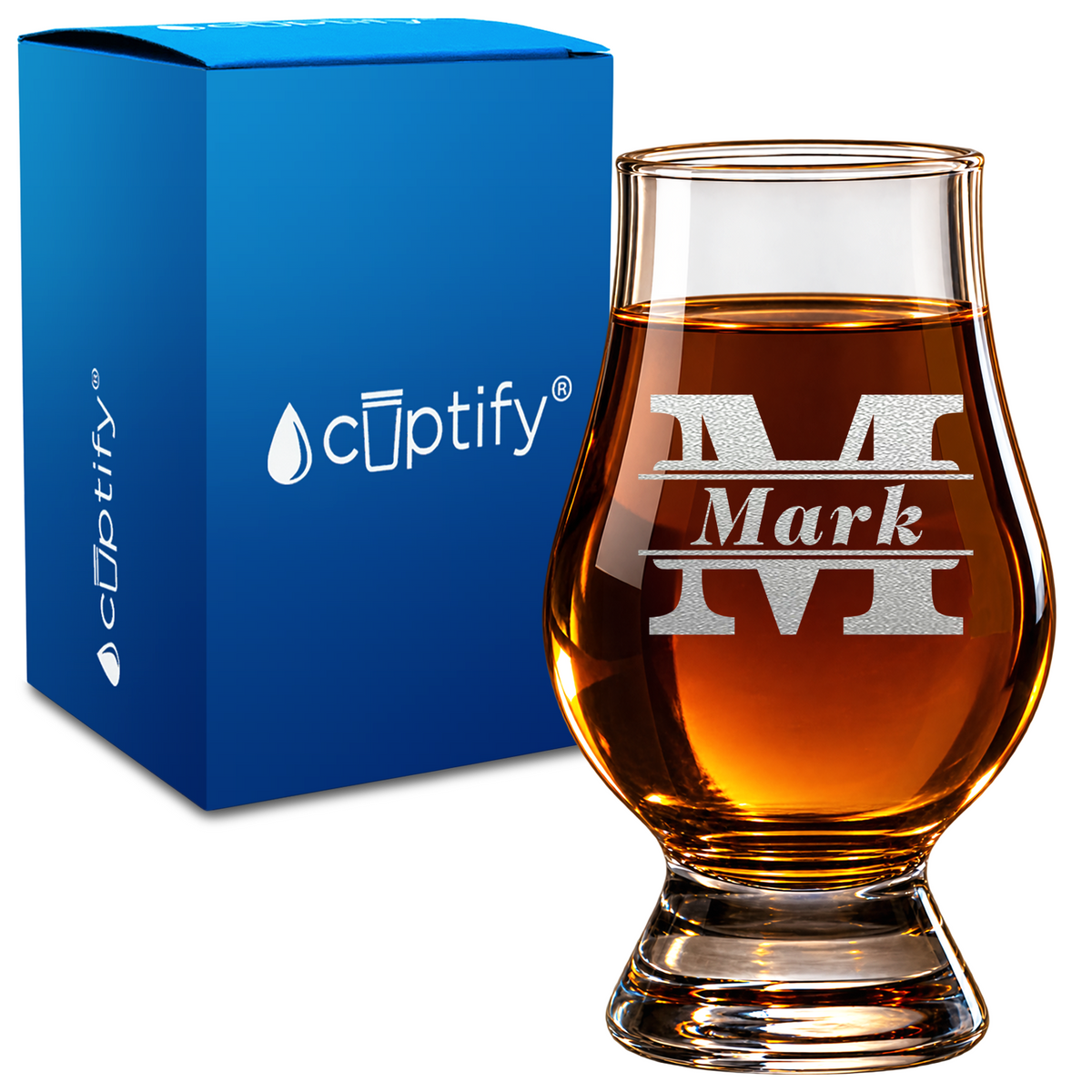 Personalized Initial Classic Block Whiskey Glass