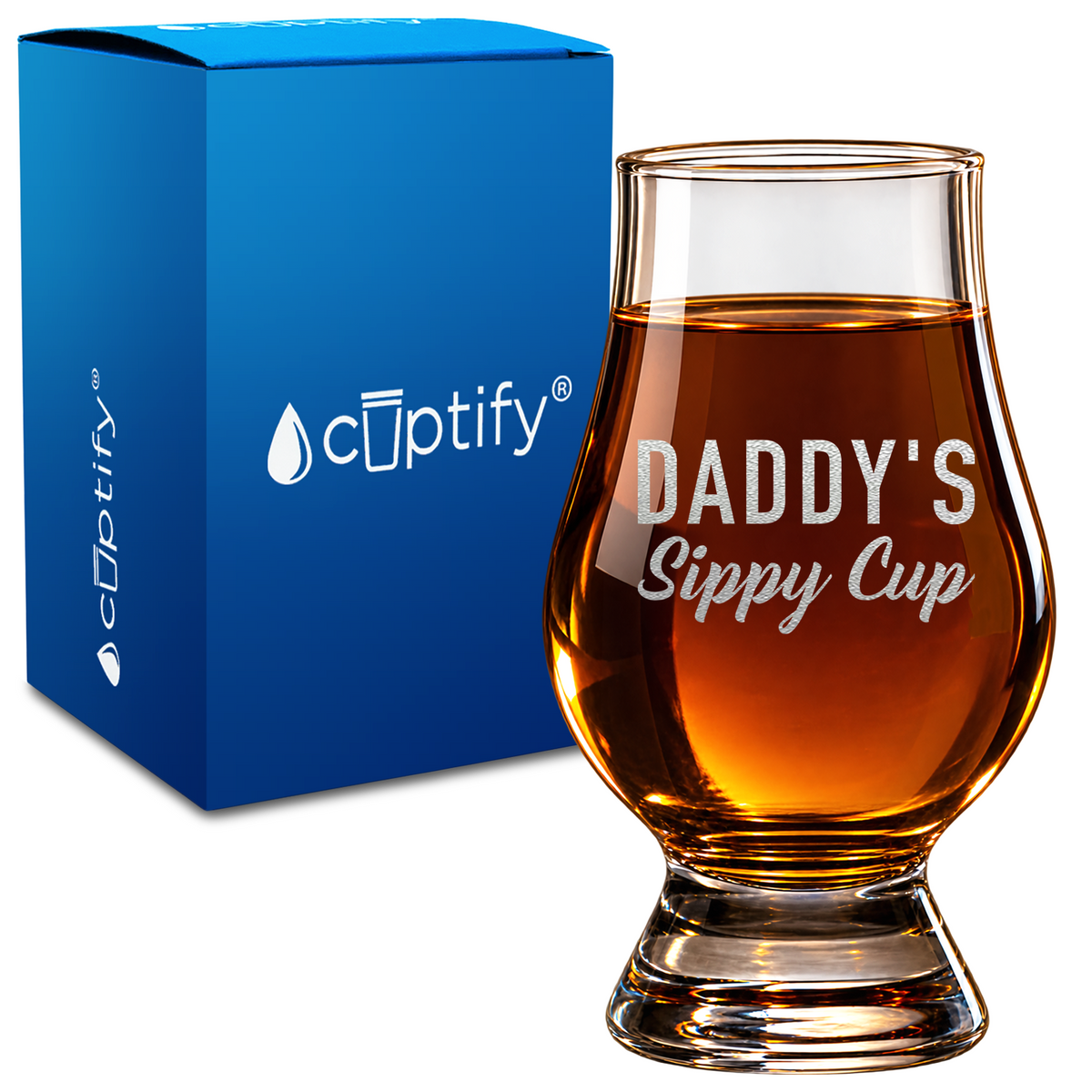 Daddy's Sippy Cup design on 6oz Glencairn Whiskey Glass