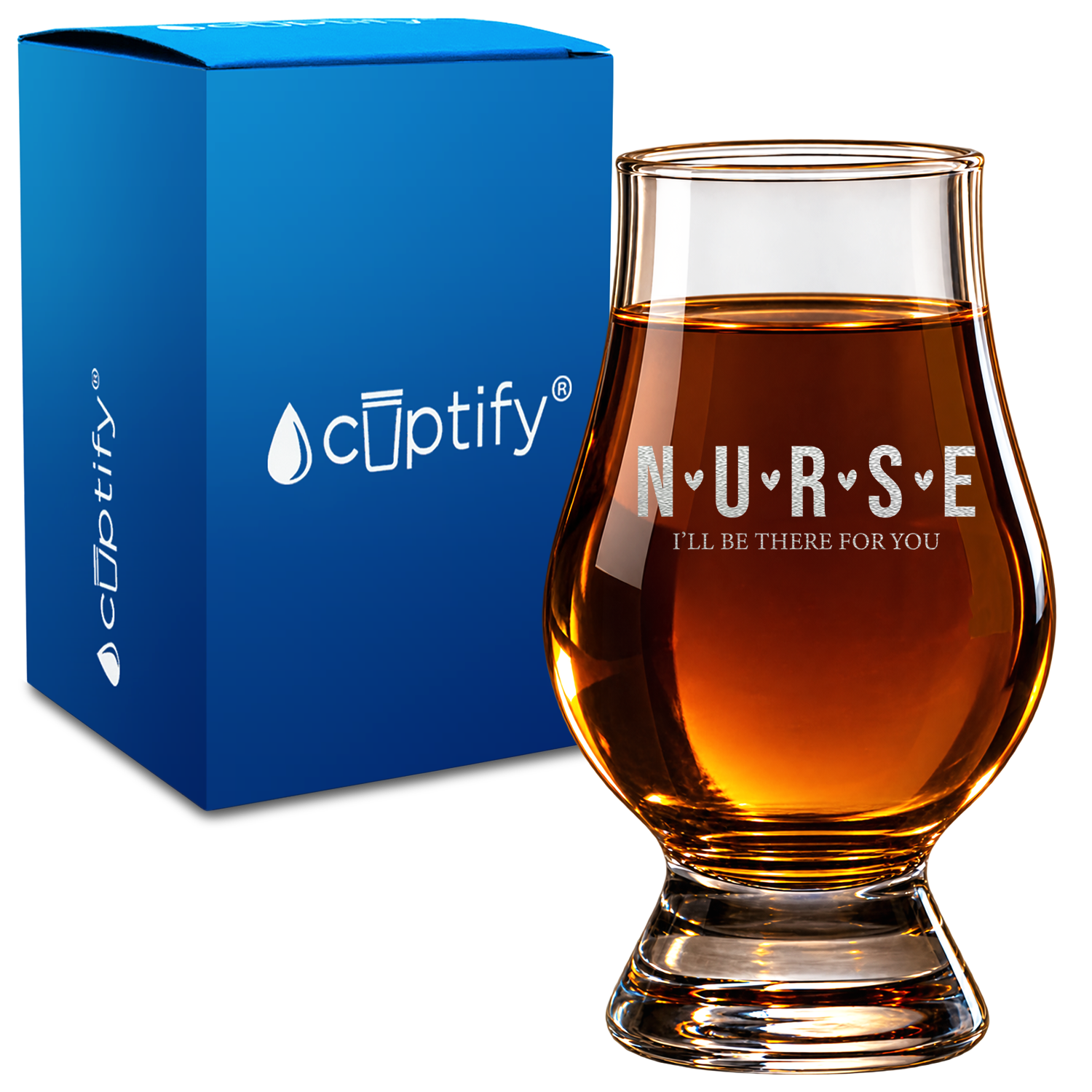 Nurse Ill be there for You design on 6oz Glencairn Whiskey Glass