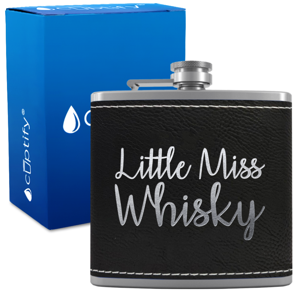 Little Miss Whisky 6 oz Stainless Steel Leather Hip Flask