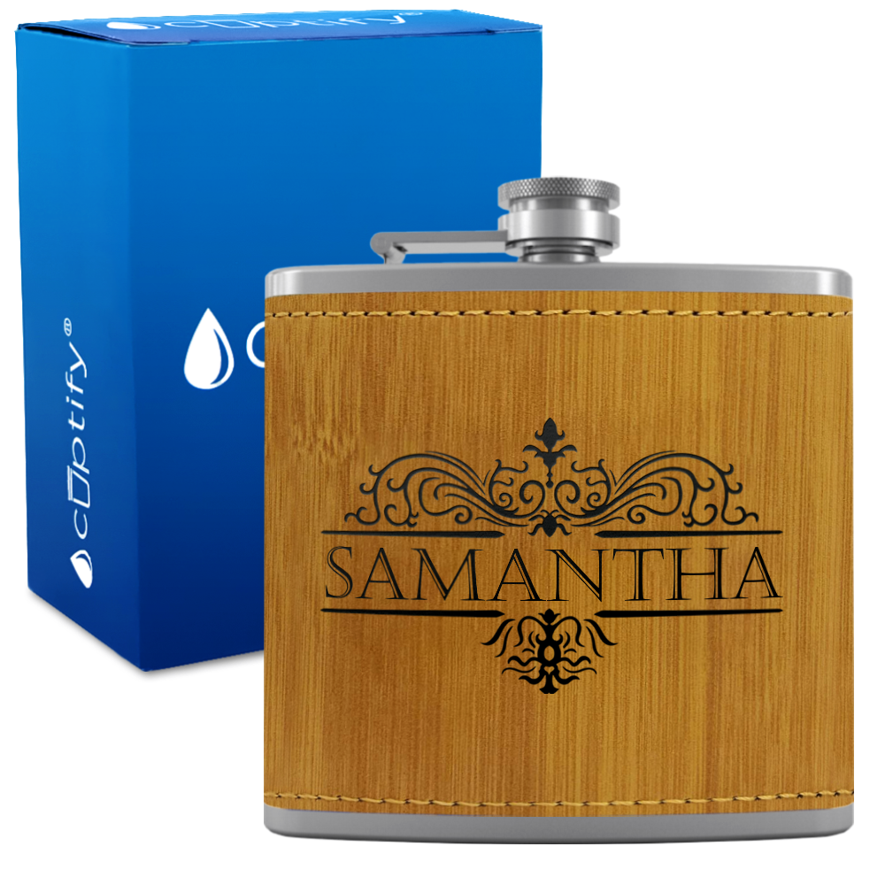 Personalized Vestige Design 6oz Hip Flask