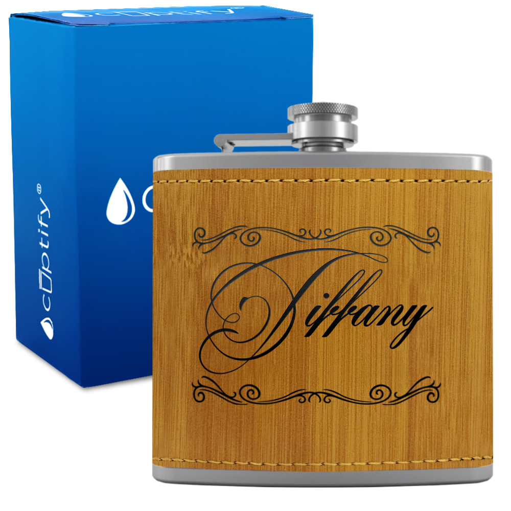 Personalized Scroll Script 6oz Hip Flask