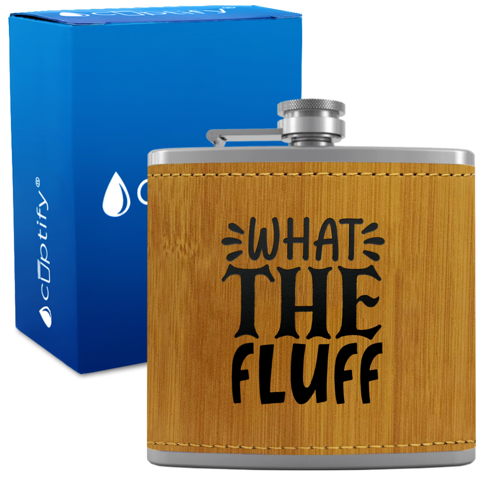 What The Fluff 6oz Stainless Steel Leather Hip Flask