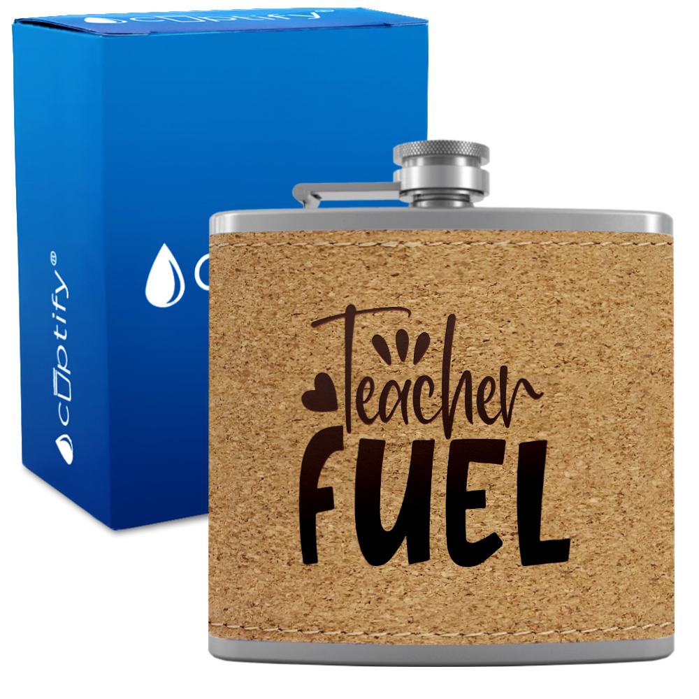Teacher Fuel 6oz Stainless Steel Leather Hip Flask