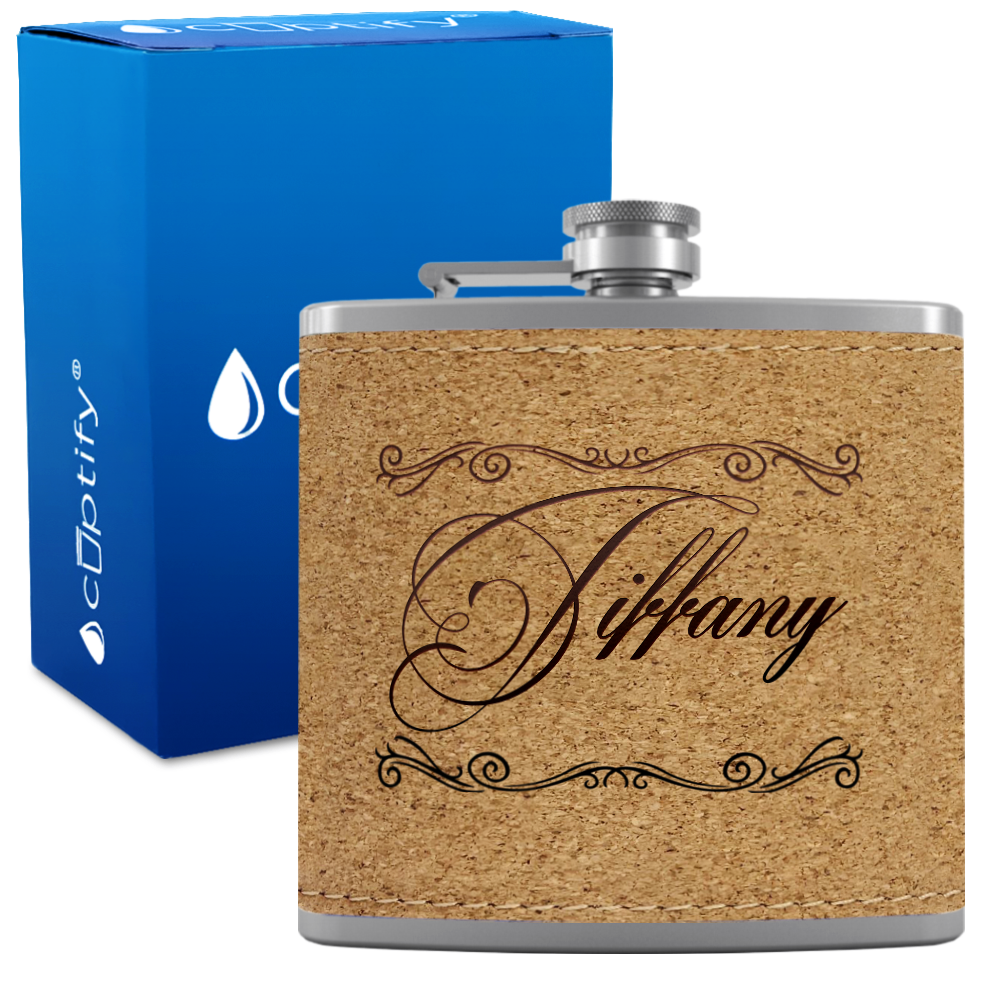Personalized Scroll Script 6oz Hip Flask