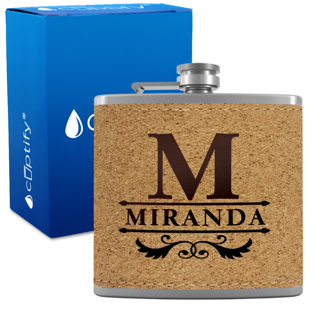Personalized Initial Style 6oz Hip Flask