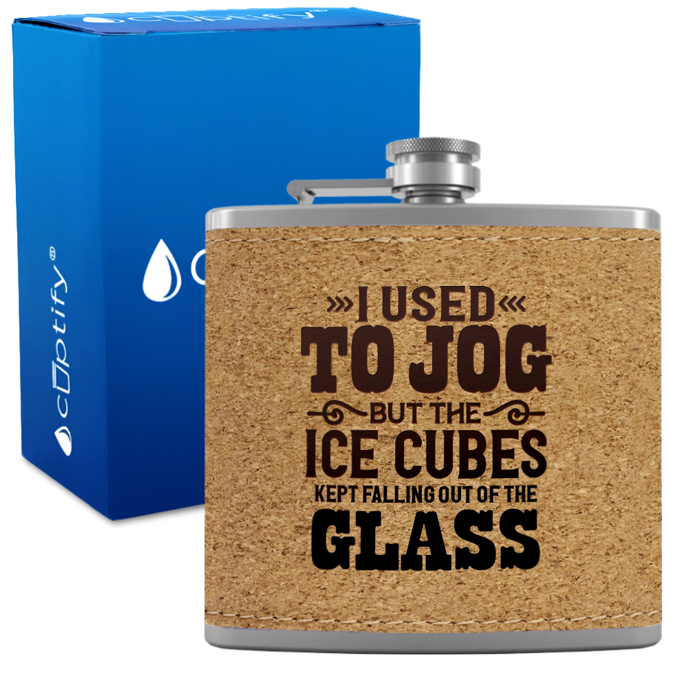 I Used To Jog 6 oz Stainless Steel Leather Hip Flask