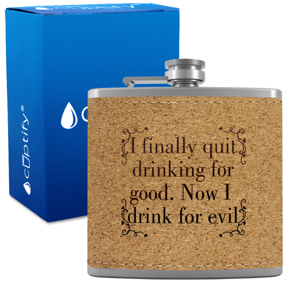 I Finally Quit Drinking 6 oz Stainless Steel Leather Hip Flask