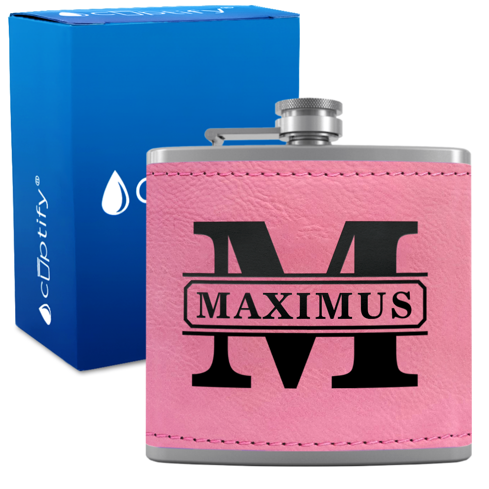 Personalized Vintage Block 6oz Hip Flask