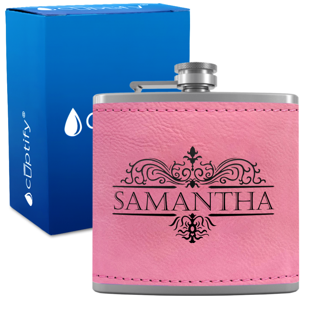 Personalized Vestige Design 6oz Hip Flask