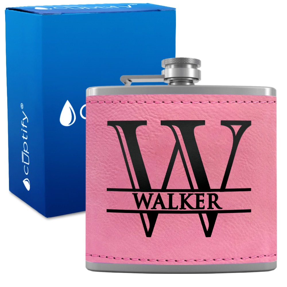 Personalized Split Script 6oz Hip Flask