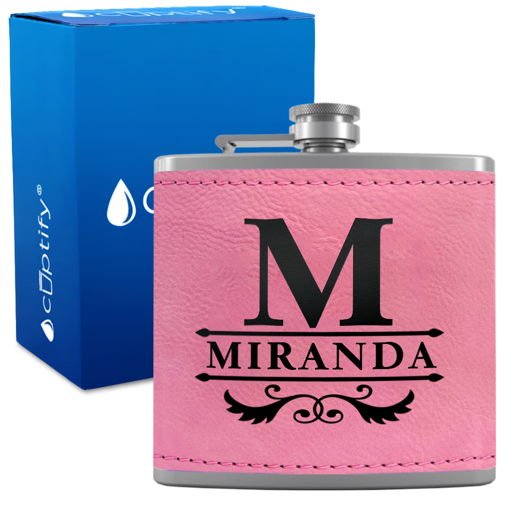 Personalized Initial Style 6oz Hip Flask
