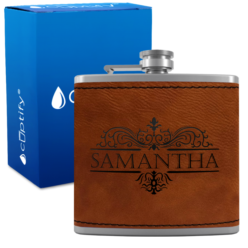 Personalized Vestige Design 6oz Hip Flask