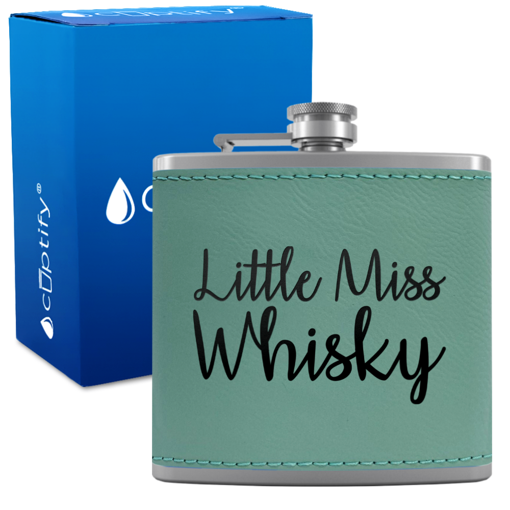 Little Miss Whisky 6 oz Stainless Steel Leather Hip Flask