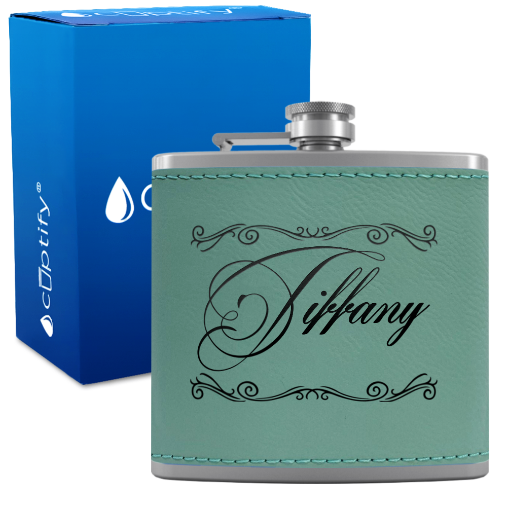 Personalized Scroll Script 6oz Hip Flask