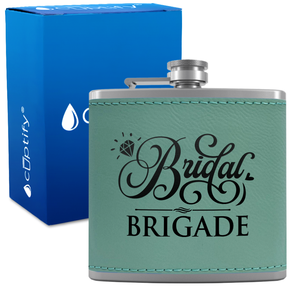 Bridal Brigade 6 oz Stainless Steel Leather Hip Flask