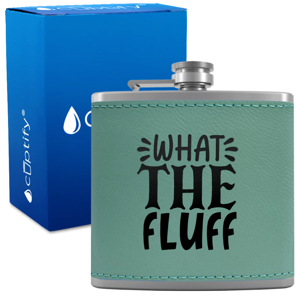 What The Fluff 6oz Stainless Steel Leather Hip Flask