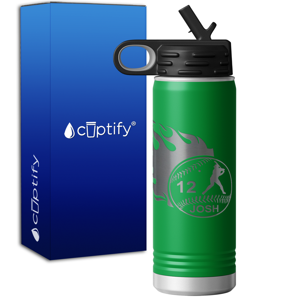 Baseball Personalized 20oz Sport Water Bottle