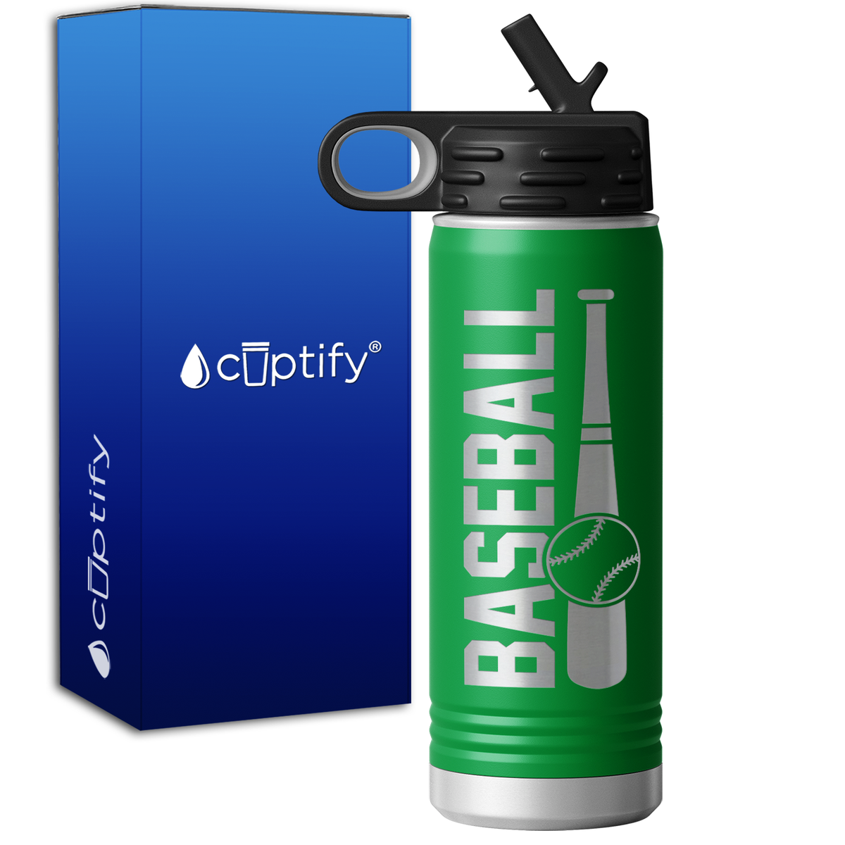 Baseball Bat and Ball 20oz Sport Water Bottle