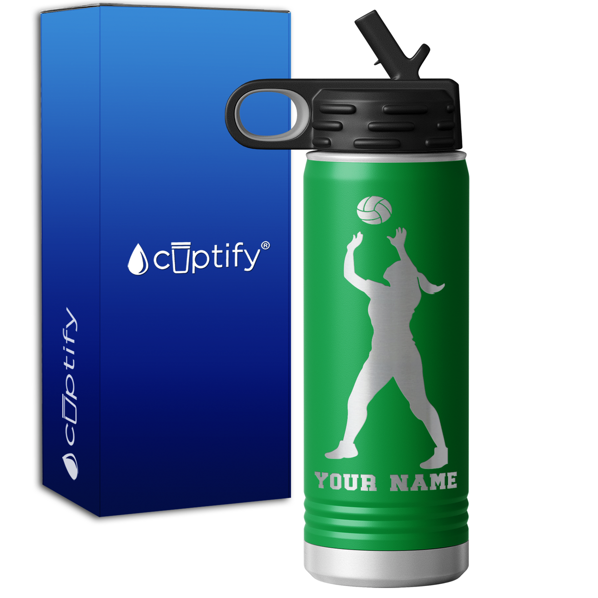 Personalized Volleyball Girl 20oz Sport Water Bottle