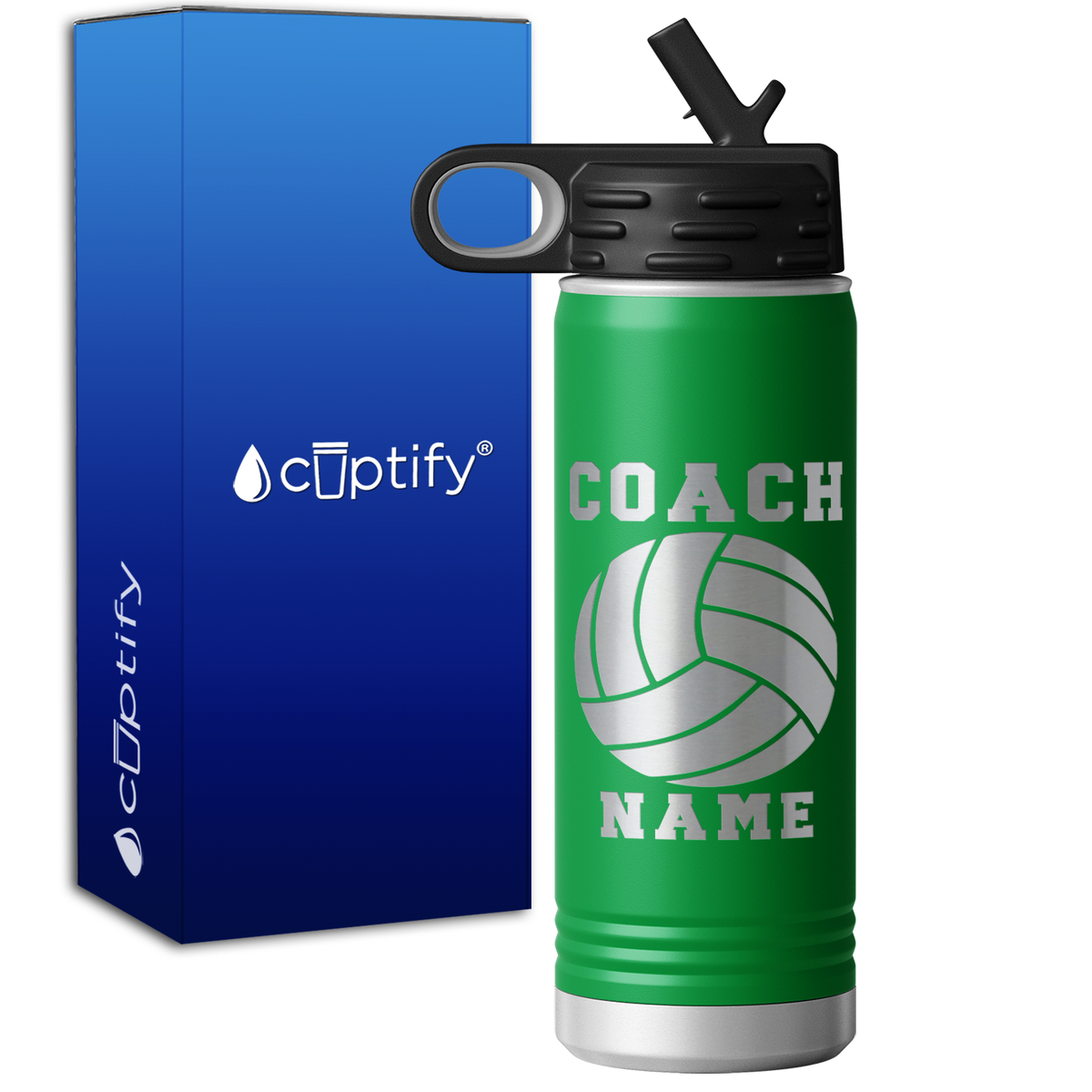 Personalized Coach Volleyball 20oz Sport Water Bottle