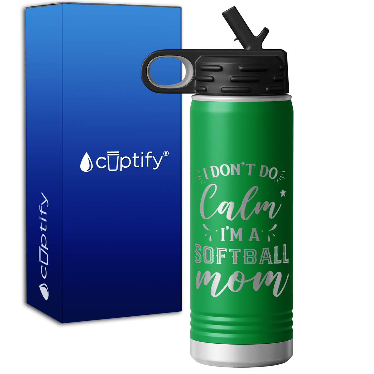 I Don't do Calm Im a Softball Mom 20oz Sport Water Bottle
