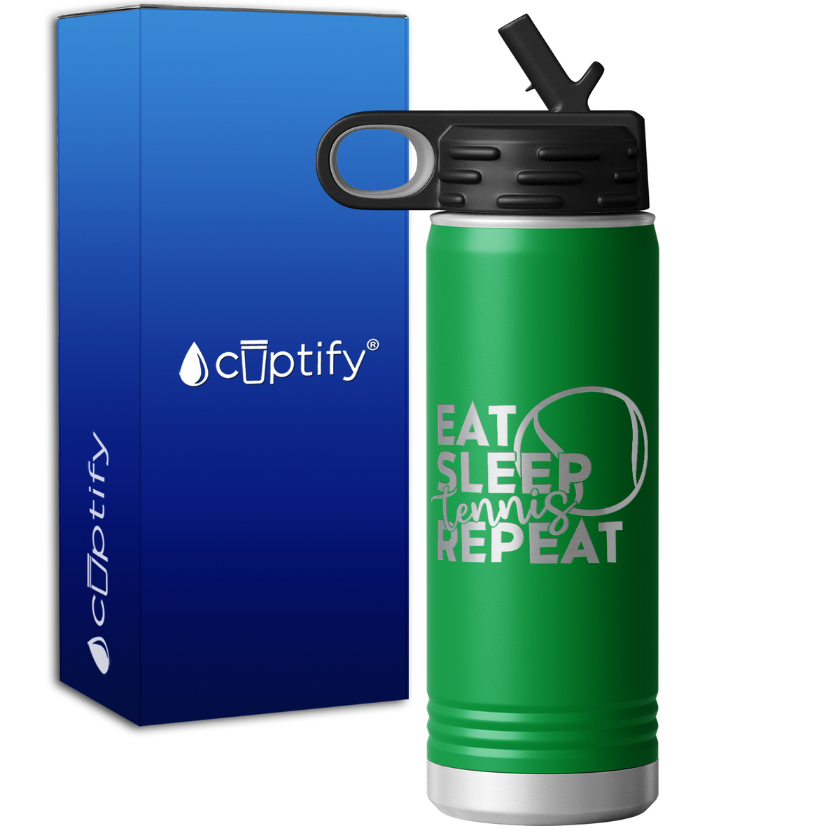 Eat Sleep Tennis Repeat 20oz Sport Water Bottle