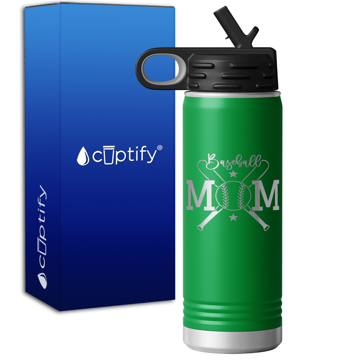 Baseball Mom Balls and Bats 20oz Sport Water Bottle