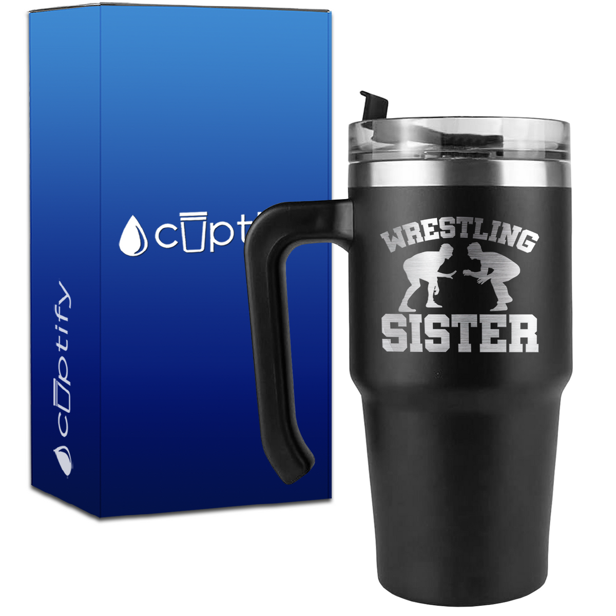 Wrestling Sister on 20oz Wrestling Travel Mug