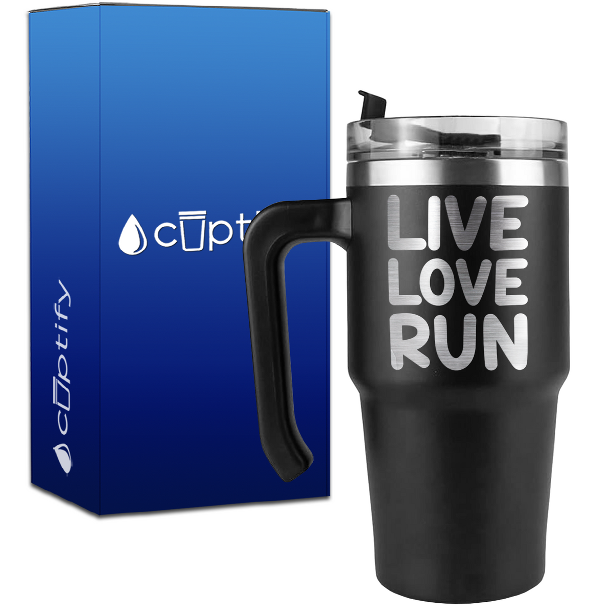 Live Love Run on 20oz Running Travel Mug
