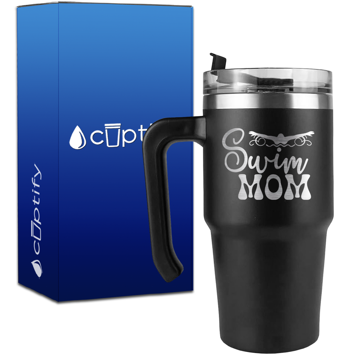 Swim Mom on 20oz Swimming Travel Mug