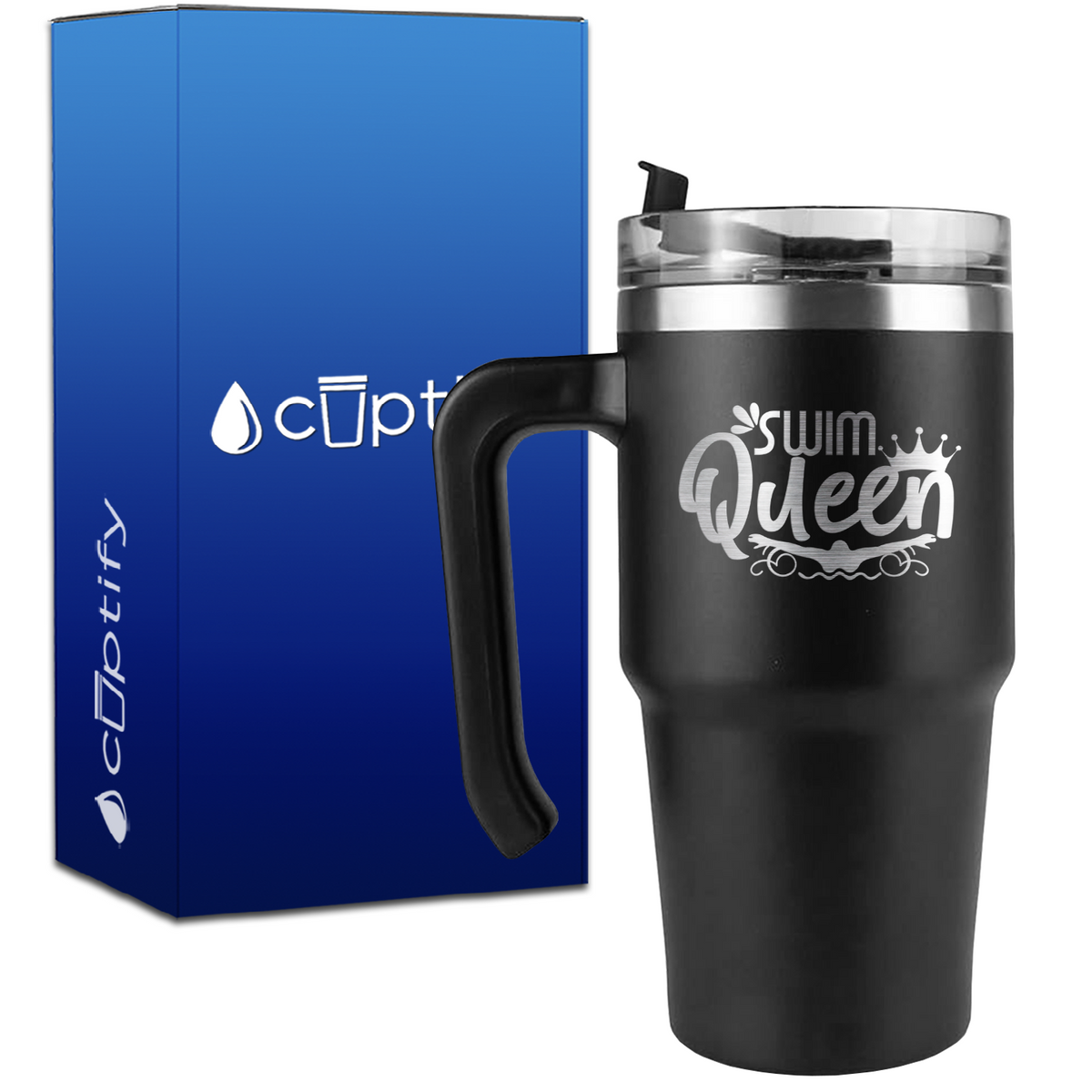 Swim Queen on 20oz Swimming Travel Mug