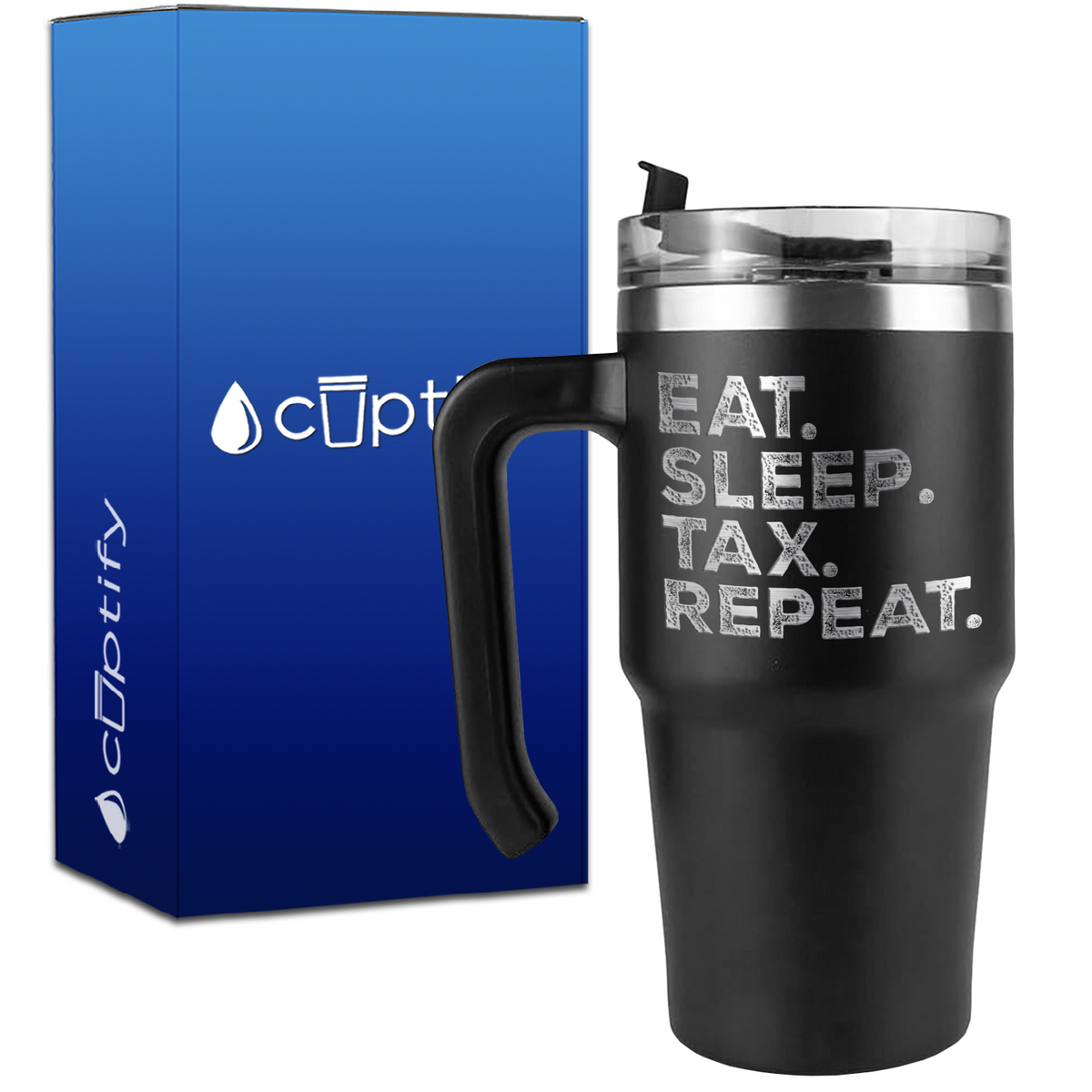 Eat Sleep Tax Repeat on 20oz Accountant Travel Mug
