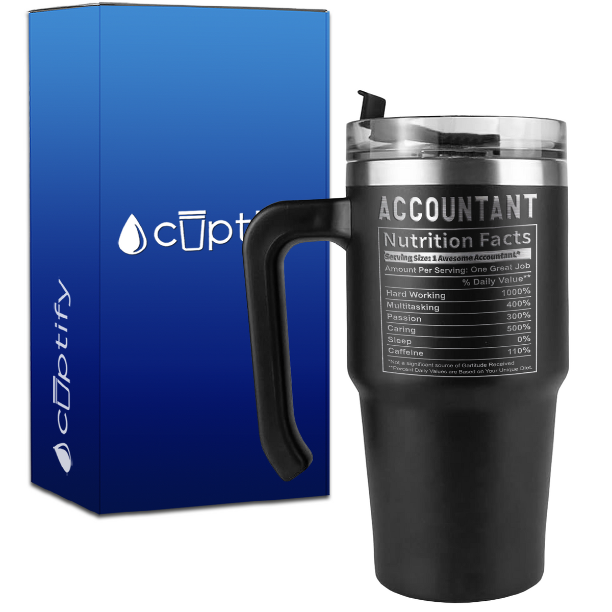 Accountant Nutrition Facts on 20oz Accountant Travel Mug