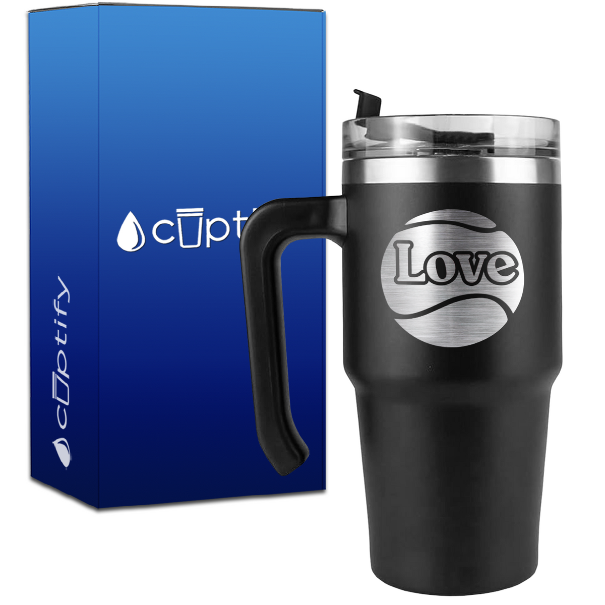 Tennis Ball Love on 20oz Tennis Travel Mug