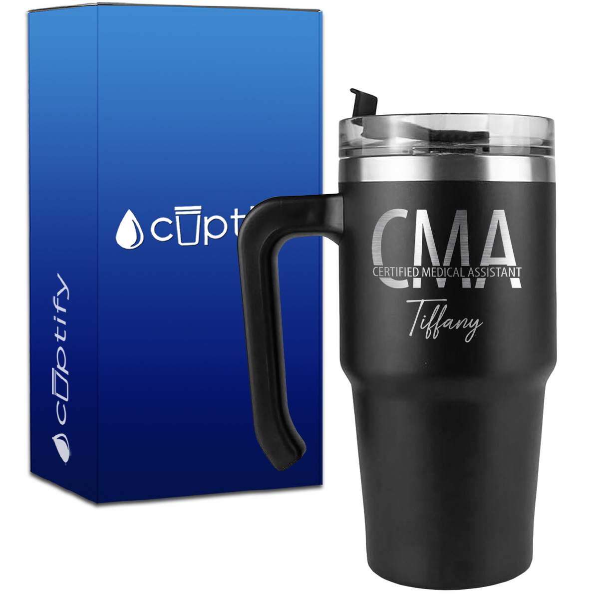 Personalized CMA Certified Medical Assistant on 20oz CMA Travel Mug