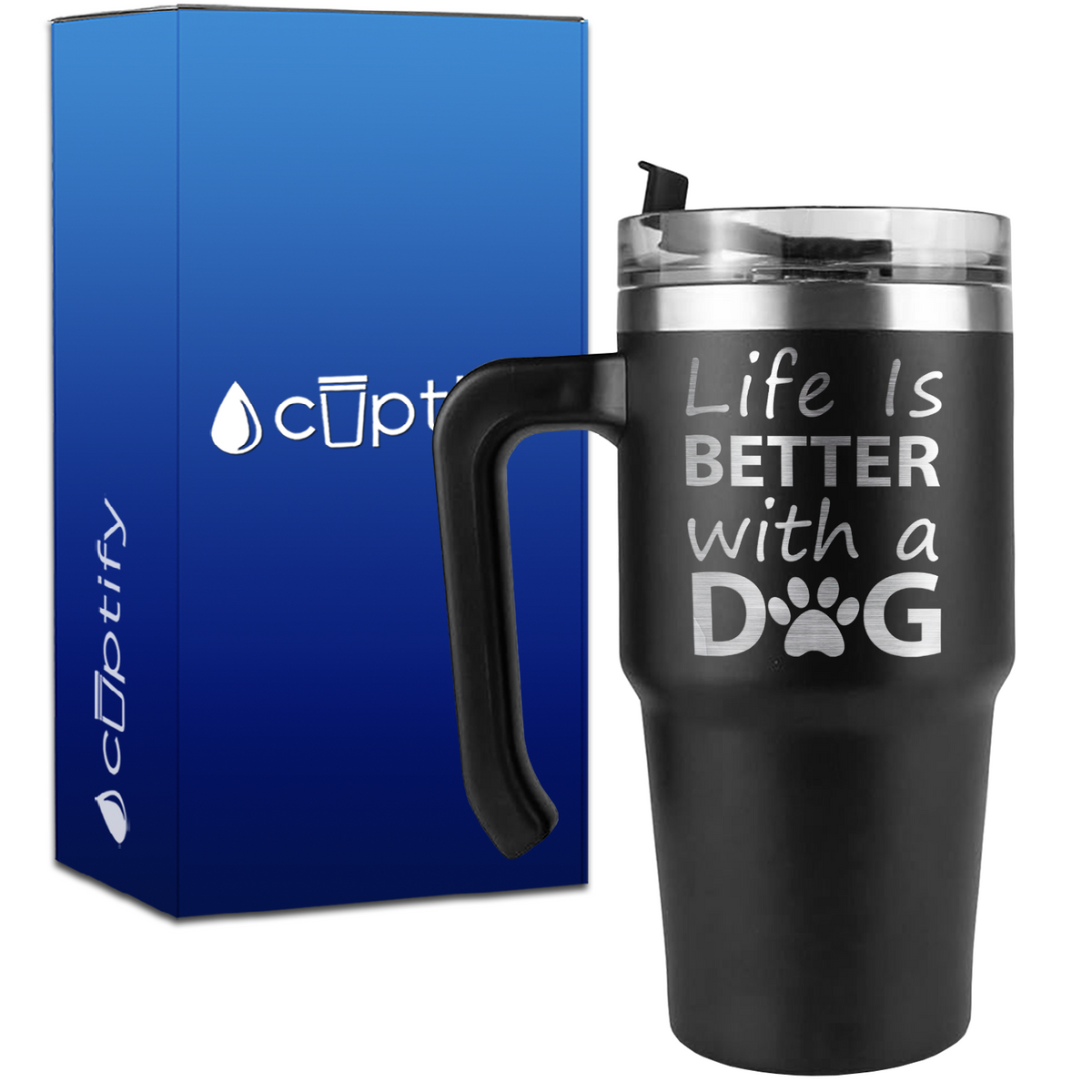 Life is Better with a Dog on 20oz Travel Mug