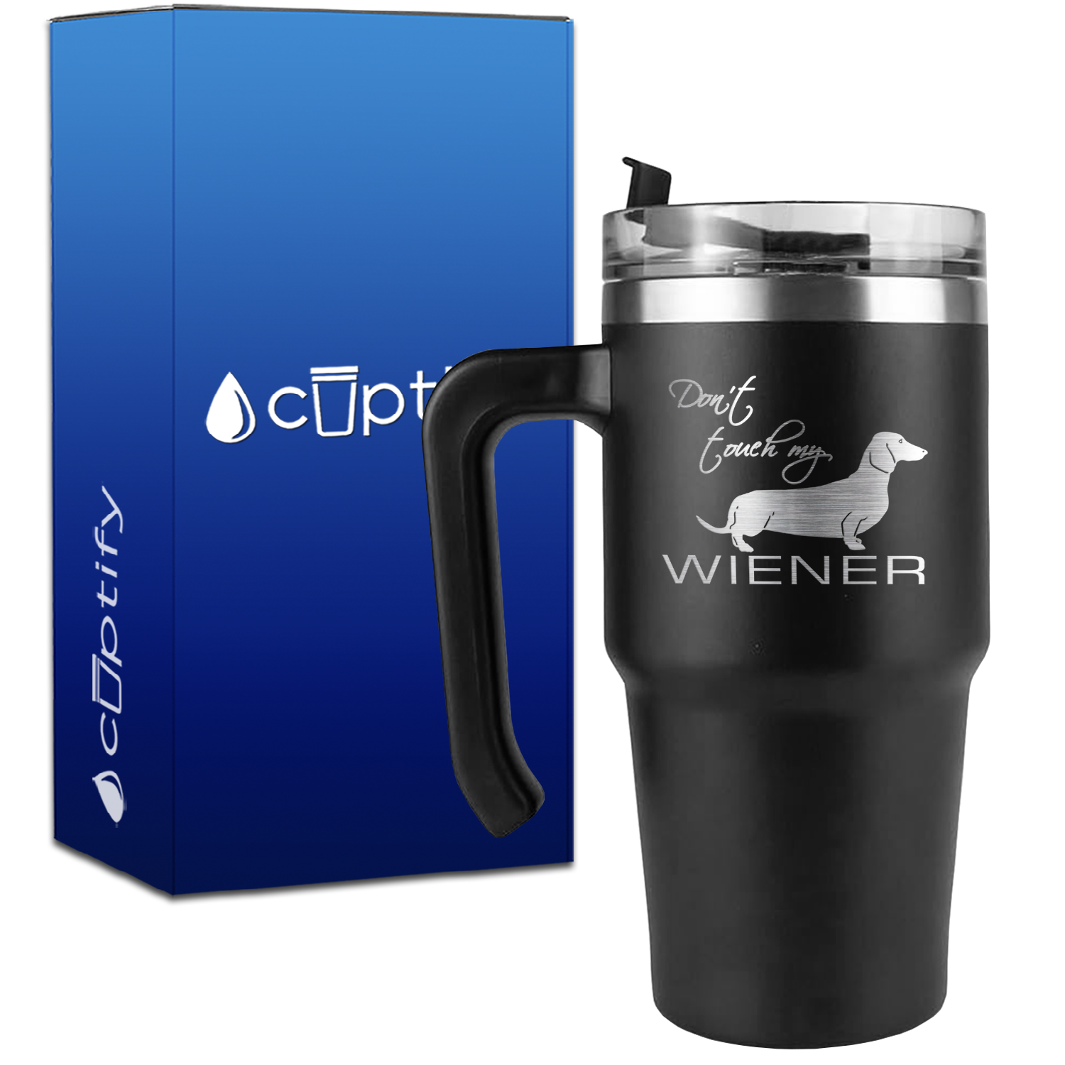 Don't Touch My Wiener on 20oz Travel Mug