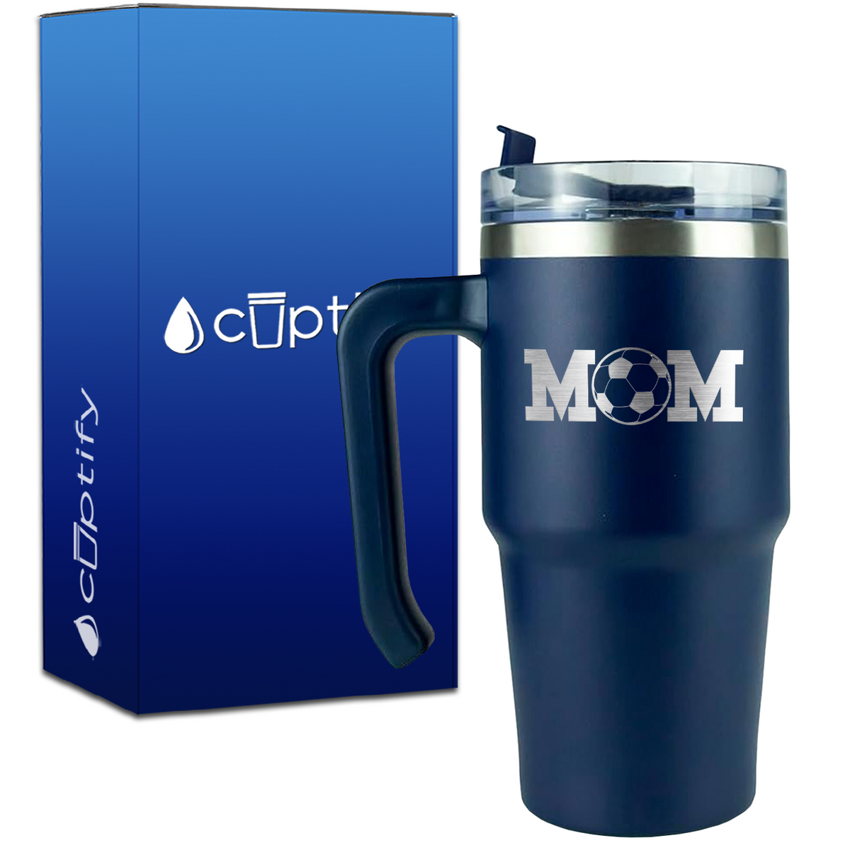 Soccer Mom on 20oz Mom Travel Mug