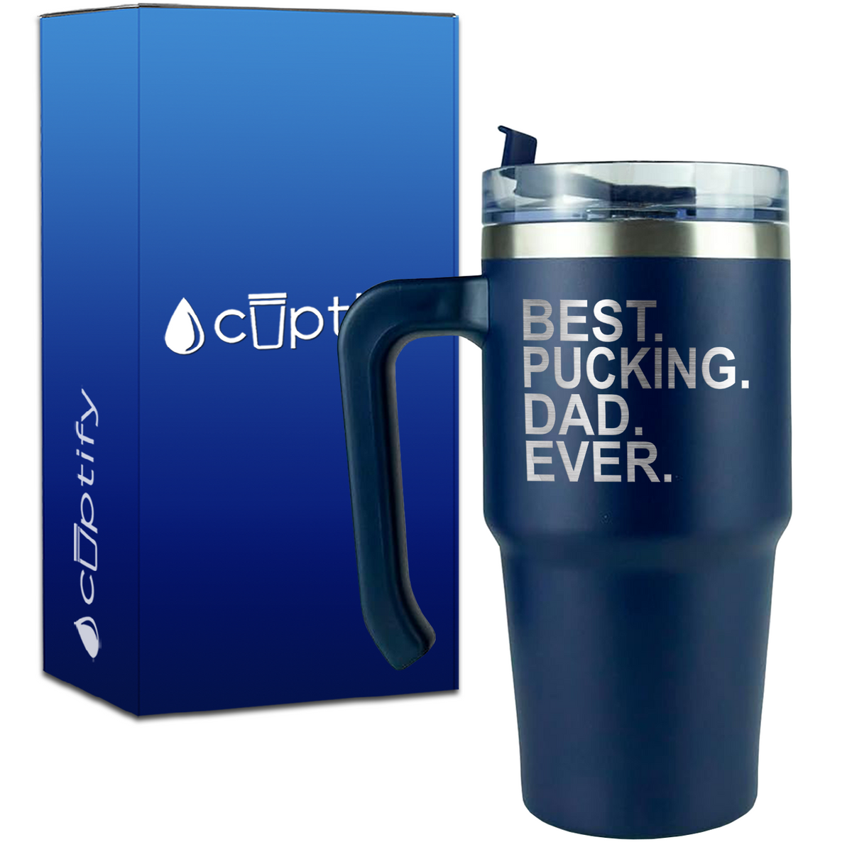 Best Pucking Dad Ever on 20oz Hockey Travel Mug