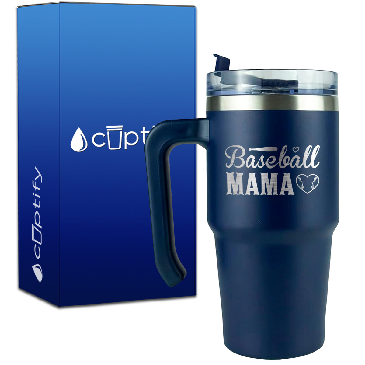 Baseball Mama on 20oz Baseball Travel Mug