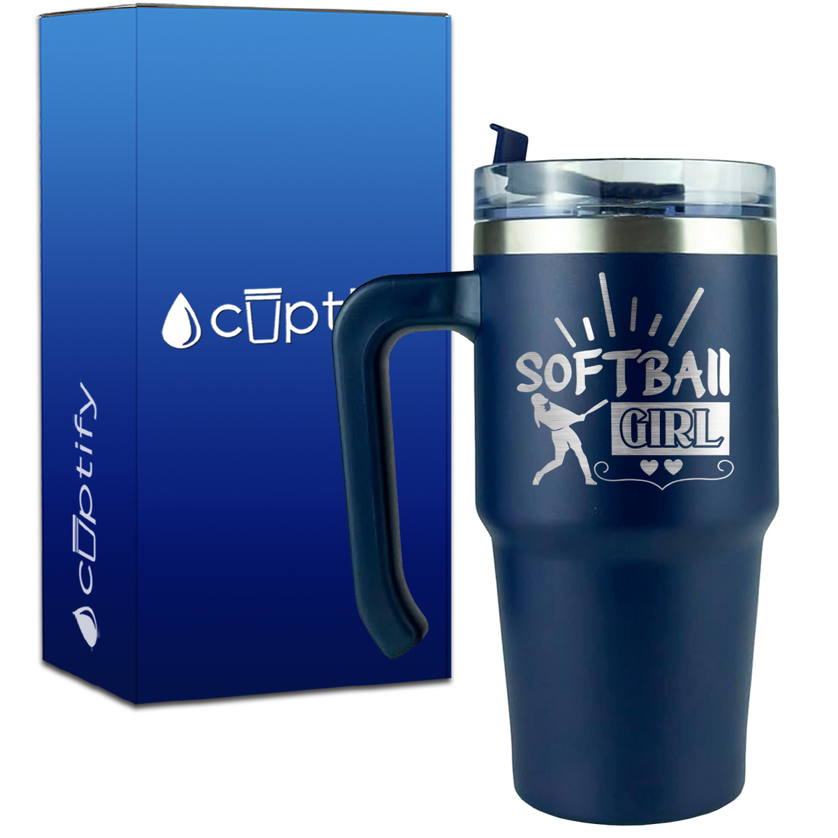 Softball Girl on 20oz Softball Travel Mug
