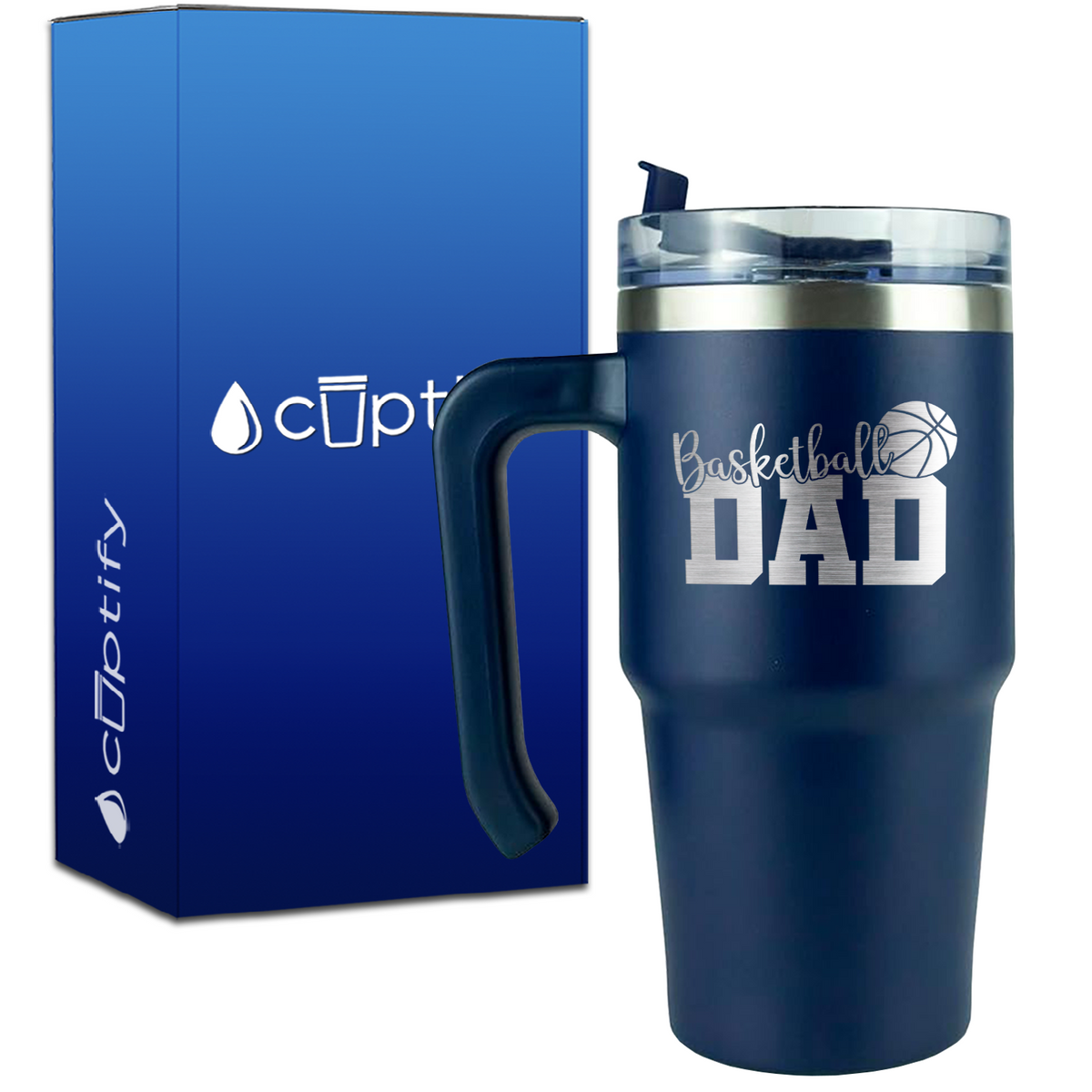 Dad Basketball on 20oz Basketball Travel Mug