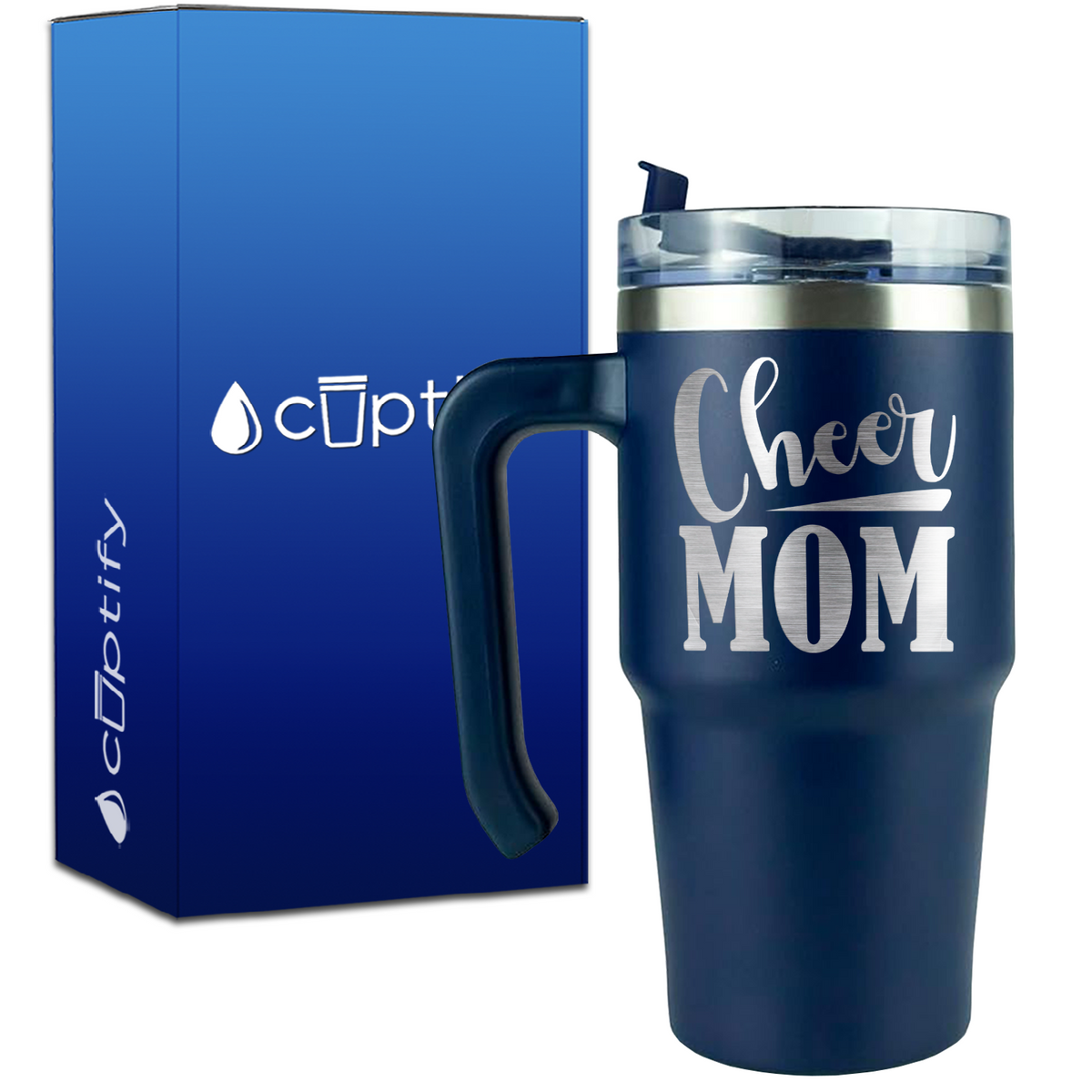 Cheer Mom on 20oz Cheer Travel Mug