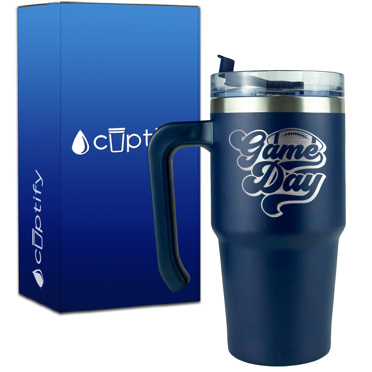 Game Day Football on 20oz Football Travel Mug