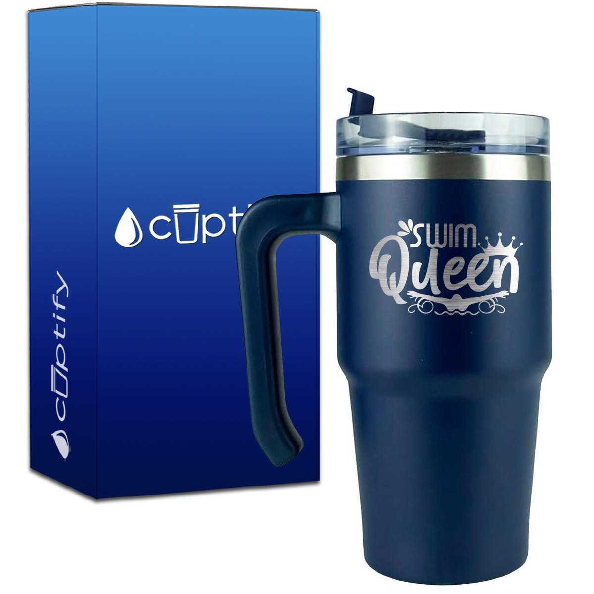 Swim Queen on 20oz Swimming Travel Mug
