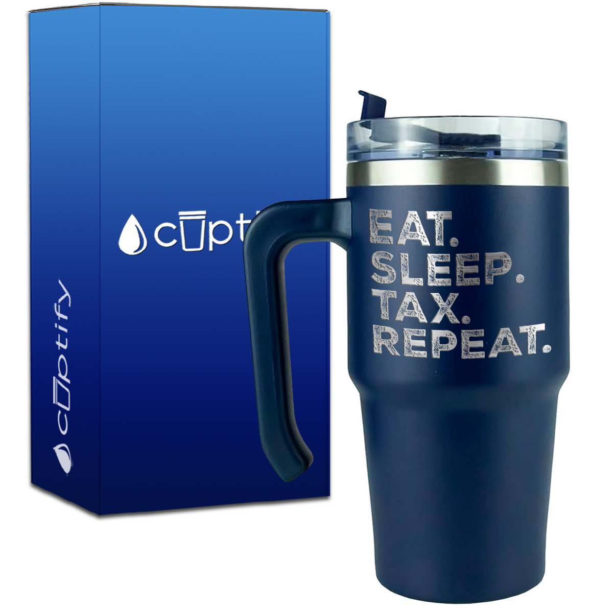 Eat Sleep Tax Repeat on 20oz Accountant Travel Mug