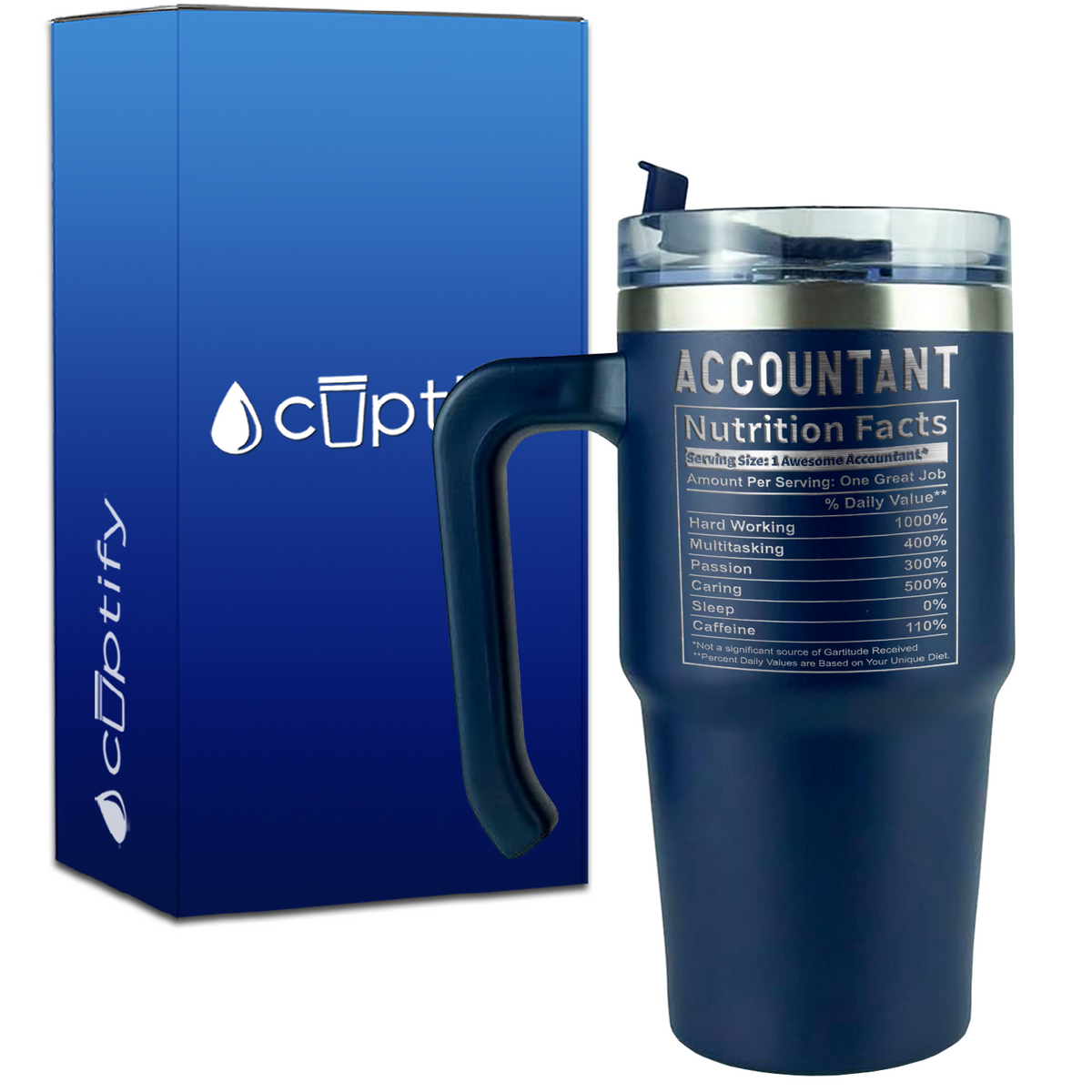 Accountant Nutrition Facts on 20oz Accountant Travel Mug
