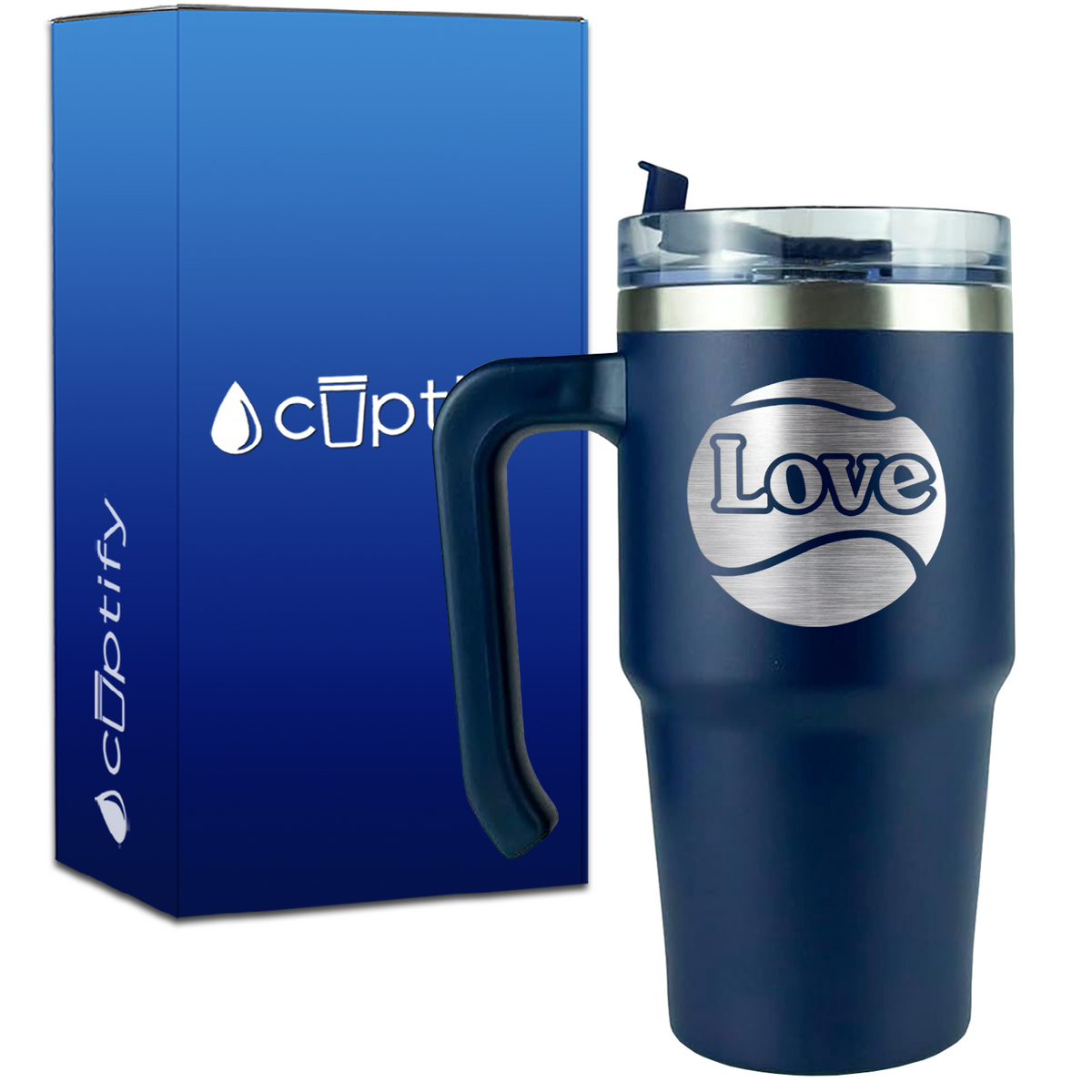 Tennis Ball Love on 20oz Tennis Travel Mug