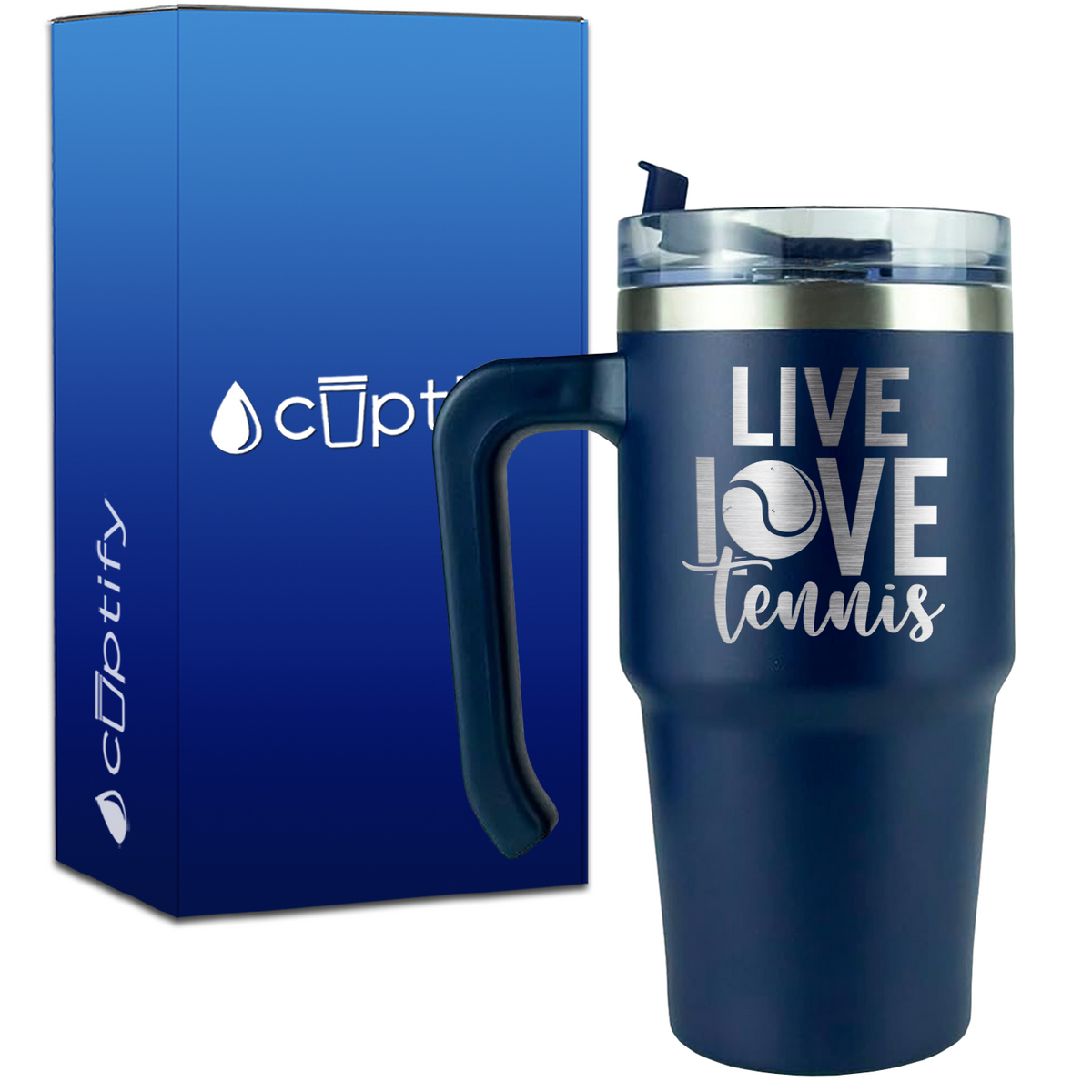 Live Love Tennis on 20oz Tennis Travel Mug